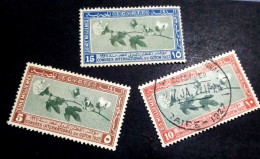 Egypt 1927 - ( International Cotton Congress, Cairo ) - 2 Mint Stamps & Fair Cancel On 3rd Stamp. - Unused Stamps