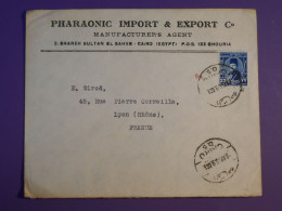 DH5 EGYPTE  BELLE LETTRE PHARAONIC EXPORT ENV. 1948 CAIRO    A LYON FRANCE   +AFF. INTERESSANT+++ - Covers & Documents