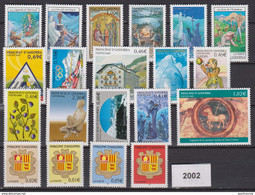 ANDORRE FR ** Neufs Sans Charnière N°YV 555 à 574 Année 2002 Complète - Unused Stamps