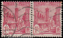 Tunisie 1939 - YT 212  Paire - 1 F. Mosquée Halfaouine Tunis - Used Stamps