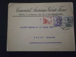 ESPAGNE ESPAGNA LETTRE ENVELOPPE COURRIER LETTER COVER VICADO CENSURA MILITAR CENSURE MILITAIRE BARCELONE BARCELONA - Sonstige & Ohne Zuordnung