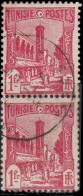 Tunisie 1939 - YT 212 Paire Vert - 1 F. Mosquée Halfaouine Tunis - Used Stamps