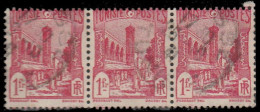 Tunisie 1939 - YT 212 Bande De 3 - 1 F. Mosquée Halfaouine Tunis - Usati