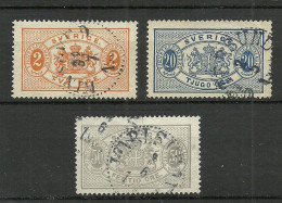 Sweden Schweden 1881-1893 Michel 14 - 16 O Dienstmarken Official Duty Tax - Servizio