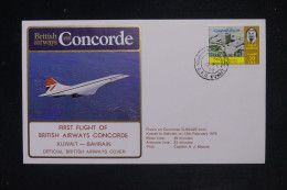 KOWEIT - Enveloppe 1er Vol Concorde Koweit / Bahrain En 1979 - L 149781 - Kuwait