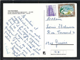 YOUGOSLAVIE Ca.1969: CP Ill. De Top Portoroz Pour Genève (Suisse) - Storia Postale