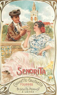 Chromos.-ref-chB572- Biscuits Pernot - Cigarette Gaufrette Fourrée - Senorita - - Pernot