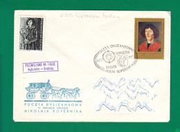 1973 Nicolaus Copernicus - Stagecoach Mail_ZIE_12_WABRZEZNO - Lettres & Documents