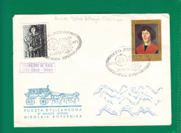 1973 Nicolaus Copernicus - Stagecoach Mail_ZIE_14_CHELMZA - Covers & Documents