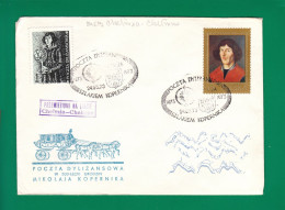 1973 Nicolaus Copernicus - Stagecoach Mail_ZIE_16_CHELMZA - Storia Postale