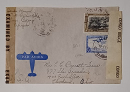 CONGO BELGE/ LETTRE DE IRUMA VERS USA / CENSURE CONGO BELGE ET AMÉRICAINE / 1944 - Storia Postale