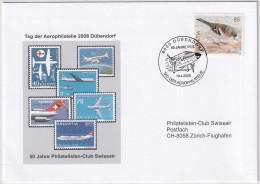 Zumst. 1236 / MiNr. 2026 Auf Illustriertem Brief  Tag Der Aerophilatelie 19.04.2008 DÜBENDORF Mit Sonderstempel - Cartas & Documentos