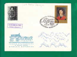 1973 Nicolaus Copernicus - Stagecoach Mail_ZIE_21_KUTNO - Cartas & Documentos