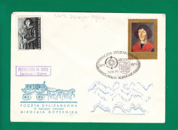 1973 Nicolaus Copernicus - Stagecoach Mail_ZIE_24_LECZYCA - Covers & Documents