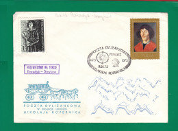 1973 Nicolaus Copernicus - Stagecoach Mail_ZIE_28_PARADYZ - Lettres & Documents