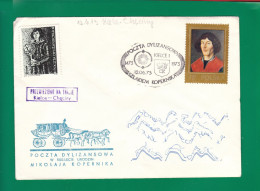 1973 Nicolaus Copernicus - Stagecoach Mail_ZIE_30_KIELCE - Lettres & Documents