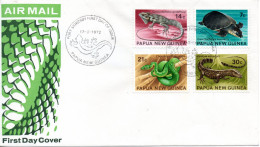 Papua New Guinea, FDC, 1972, Fauna, Amphibians - Papouasie-Nouvelle-Guinée