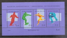 FINLANDIA 1991 - DEPORTES - SKI - YVERT Nº 1118-1121** EN BLOCK Nº 8** - Unused Stamps