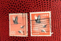 JAPON 1961 1966 2v Oblitéré Used YT 837 Mi 1007 Pájaro Bird Pássaro Vogel Ucello Oiseau  NIPPON JAPAN - Storchenvögel