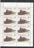 Tanzania - Locomotive, Blank Sheet Of Mi:TZ 270 Stamps (1985) - Tanzanie (1964-...)