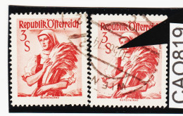 CAO819 ÖSTERREICH 1948/58 Michl 922   PLATTENFEHLER   " Waagrechter Farbstrich "   Gestempelt Siehe ABBILDUNG - Variétés & Curiosités