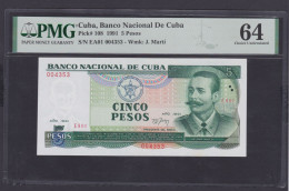 CUBA 5 Pesos 1991 SC/UNC Pick #108, Certificado, Grado 64 - Cuba