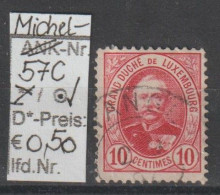 1891 - LUXEMBURG - FM/DM "Großherzog Adolf"  10 C Karmin - O  Gestempelt - S.Scan (lux 57Co) - 1891 Adolfo Di Fronte