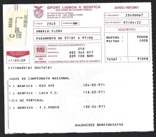 Benfica. Soccer. Membership Fee Of Benfica, Portugal, Paid By Post In 1997. Voetbal. Fußball. Football. Calcio. Fut - Brieven En Documenten