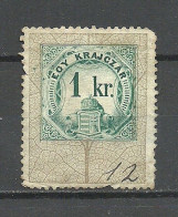 UNGARN HUNGARY Revenue Tax Steuermarke 1 Kr. O - Steuermarken