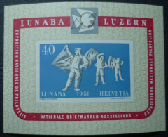 Svizzera - 1951 - Lunaba - Esposizione Filatelica Di Lucerna - BF - UN# BF14 - Ongebruikt