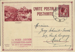 Luxembourg - Luxemburg - Carte-Postale  1933  -  Vianden  -   Cachet  Luxembourg - Postwaardestukken