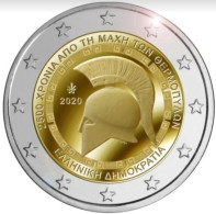 2 Euro Commemorative Grece 2020 2500 Ans De La Bataille De Thermopyle UNC - Griechenland