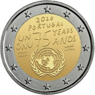 2 Euro Commemorative Portugal 2020 75 Ans De L'ONU UNC - Portugal