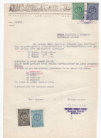 1957. YUGOSLAVIA,CROATIA,ROVINJ,DEVESCOVI REMIGIO LETTERHEAD,DEATH TO FASCISM,FREEDOM TO PEOPLE,2 STATE REVENUE STAMPS - Lettres & Documents