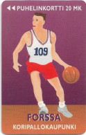 Finland - Turku (Magnetic) - D62A - Forssa, The Baskettball Town, Cn.0010, Exp.12.1996, 20Mk, 3.500ex, Used - Finlandia