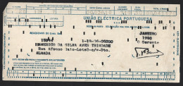 Recibo Electricidade Da União Eléctrica Portuguesa, Janeiro De 1958 De Almada. Electricity Receipt From União Eléctrica - Portugal