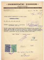 1958. YUGOSLAVIA,CROATIA,DUBROVNIK,VINE CELLAR,LETTERHEAD,DEATH TO FASCISM,FREEDOM TO PEOPLE,2 REVENUE STAMPS - Cartas & Documentos