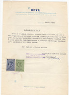 1958. YUGOSLAVIA,CROATIA,ZAGREB,NEVA COSMETICS LETTERHEAD,DEATH TO FASCISM,FREEDOM TO PEOPLE,2 REVENUE STAMPS - Briefe U. Dokumente