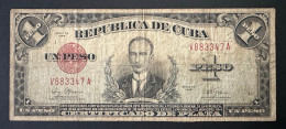 CUBA 1 PESO 1948 BC Certificado De PLata - Cuba
