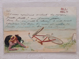 Illustrateur Raphael Kirchner ALL HEIL. V  , Femme Chute A Bicyclette - Kirchner, Raphael
