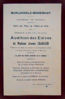 Programme Morlanwelz-Mariemont - Académie De Musique, Audition Des Elèves De Mme Jeanne Charlier - Programme