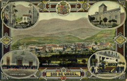 SEO DE URGEL / SEU D'URGELL , DIVERSOS ASPECTOS , AUTOMÓVILES , CUARTEL MILITAR , VISTA GENERAL , ED. M. OROMI - Lérida