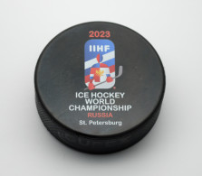 Ice Hockey. Official Souvenir Puck From The 2023 World Championship Logo Presentation. - CANCELED - Sonstige & Ohne Zuordnung