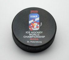 Ice Hockey. Official Souvenir Puck From The 2023 World Championship Logo Presentation. - CANCELED - Andere & Zonder Classificatie