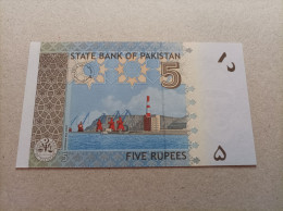Billete De Pakistán De 5 Rupias, Año 2008, UNC - Pakistán