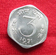 India 3 Paise 1971 H KM# 14.2 *VT Hyderabad Mint Inde Indien Indies Paisa - Inde