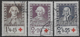 Finlandia Finland Suomi 1935 Red Cross Scientists  Mi N.188-190 Complete Set US - Gebraucht