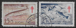 Finlandia Finland Suomi 1955 Fish Tuberculosis 2val Mi N.444-445 US - Oblitérés