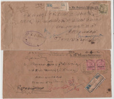 INDE 1928 & 1929  Lot  2  REGISTERED  SERVICE COVERS  From  NANNILAM       Réf   GF17-N - Lettres & Documents