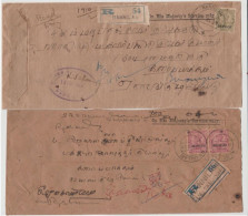 INDE 1928 & 1929  Lot  2  REGISTERED  SERVICE COVERS  From  NANNILAM       Réf   GF17-N - Brieven En Documenten